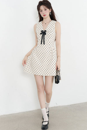 Elegant Polka Dot A-Line Dress