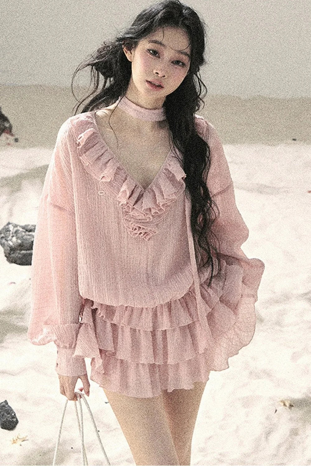 Elegant Ruffled Summer Dress Set