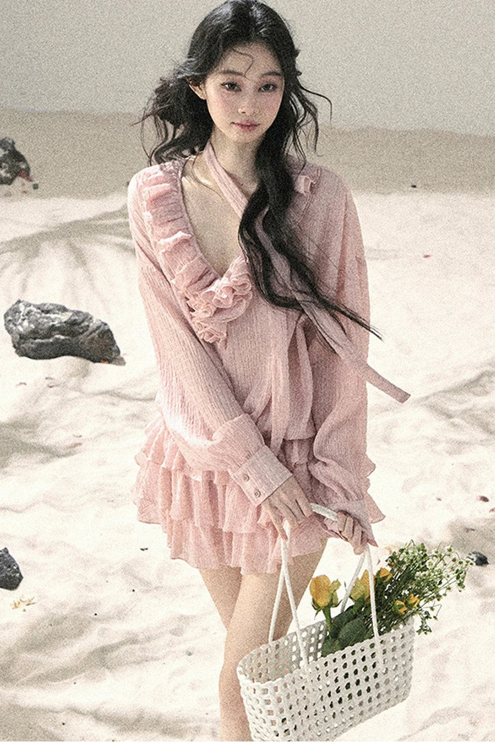 Elegant Ruffled Summer Dress Set