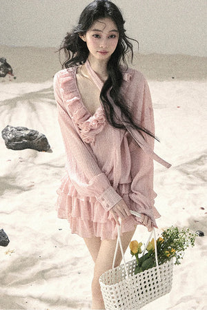 Elegant Ruffled Summer Dress Set