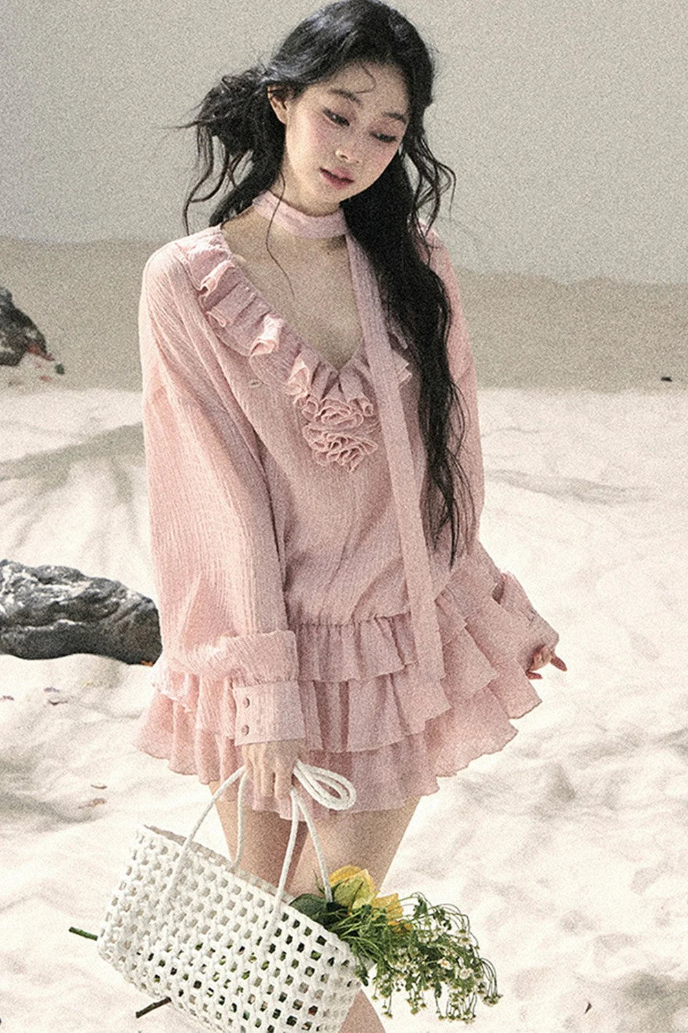Elegant Ruffled Summer Dress Set