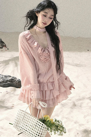Elegant Ruffled Summer Dress Set