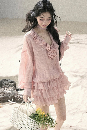 Elegant Ruffled Summer Dress Set