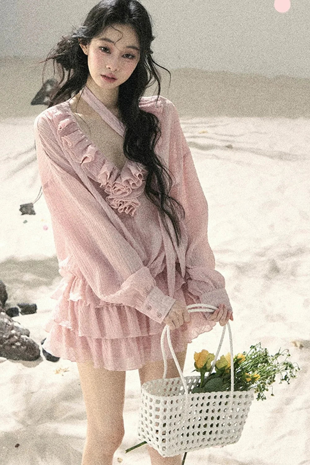 Elegant Ruffled Summer Dress Set