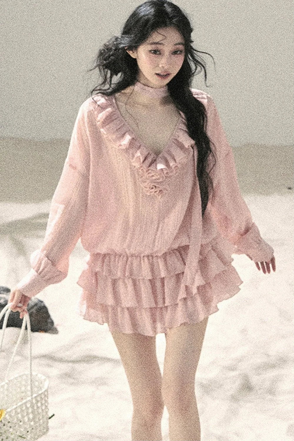 Elegant Ruffled Summer Dress Set