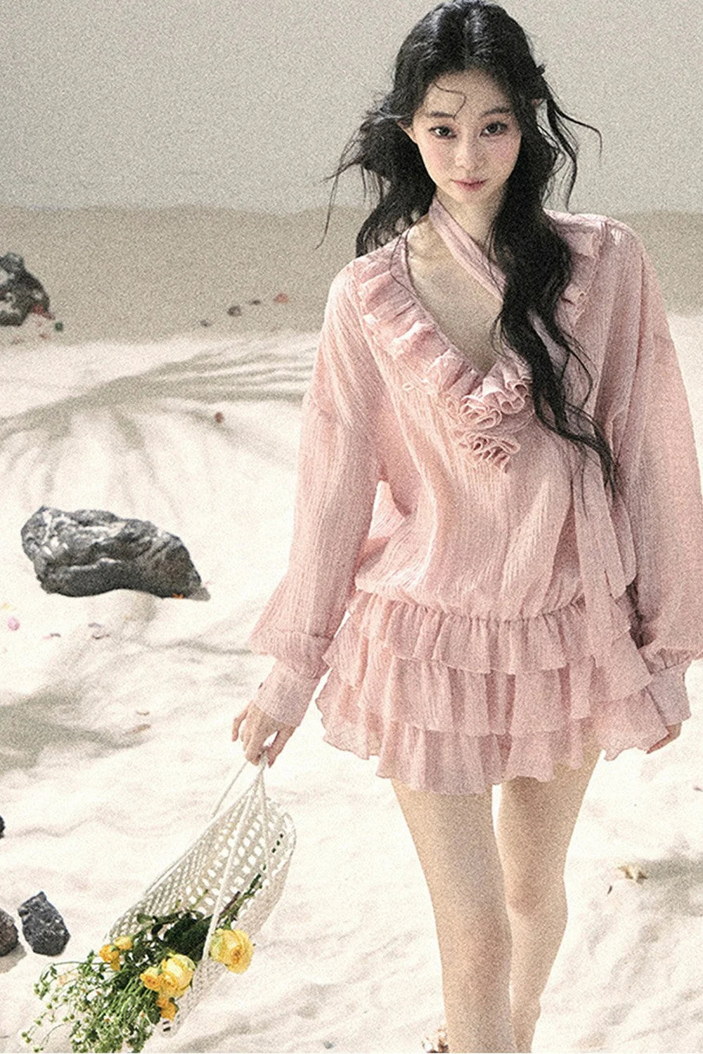 Elegant Ruffled Summer Dress Set