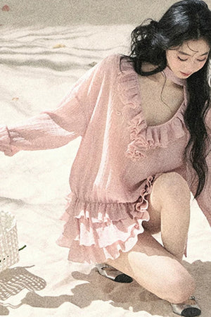 Elegant Ruffled Summer Dress Set