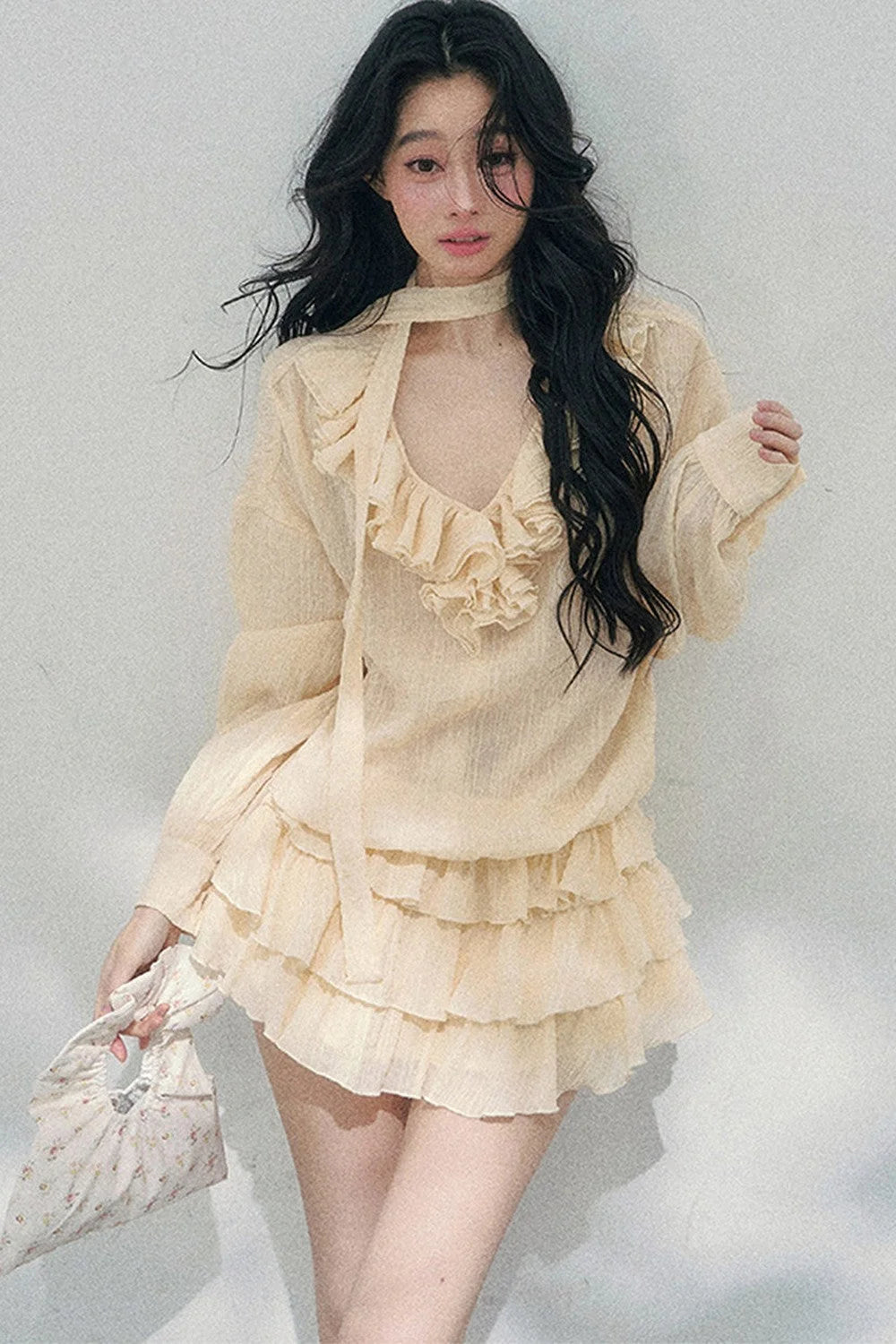 Elegant Ruffled Summer Dress Set