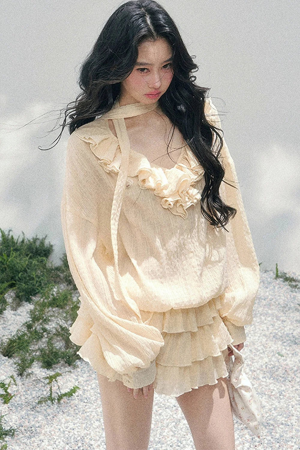 Elegant Ruffled Summer Dress Set
