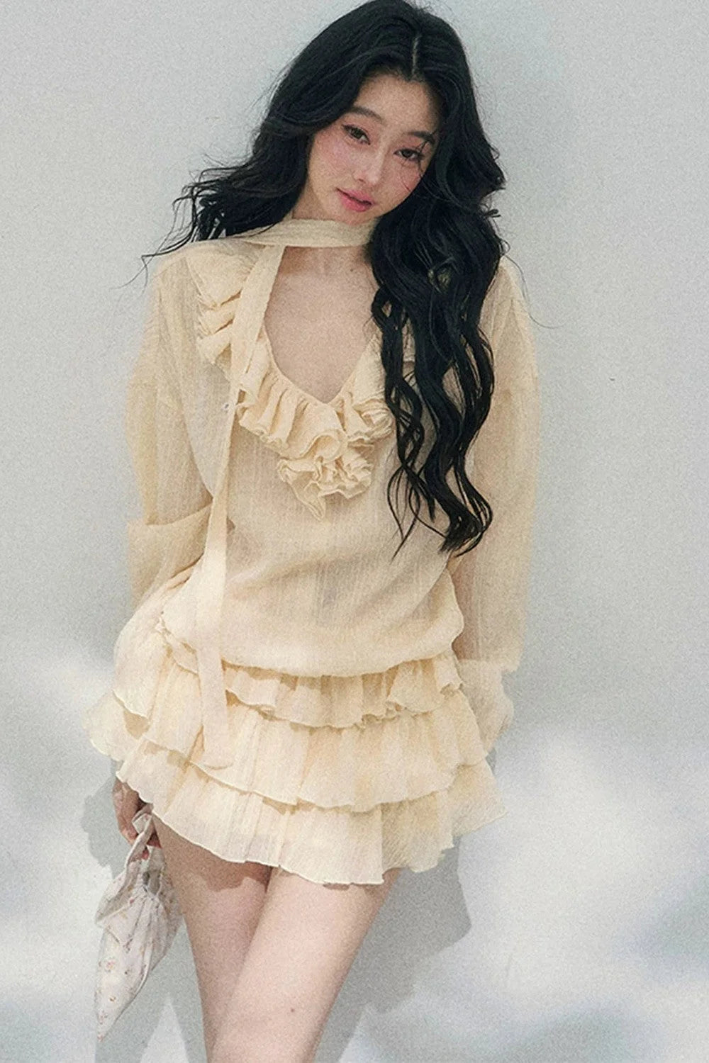 Elegant Ruffled Summer Dress Set