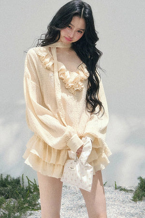 Elegant Ruffled Summer Dress Set