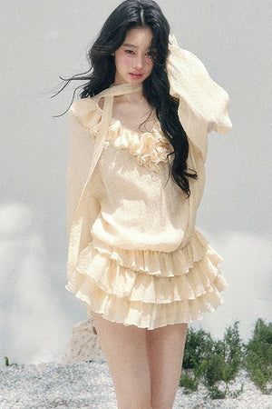 Elegant Ruffled Summer Dress Set