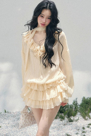 Elegant Ruffled Summer Dress Set