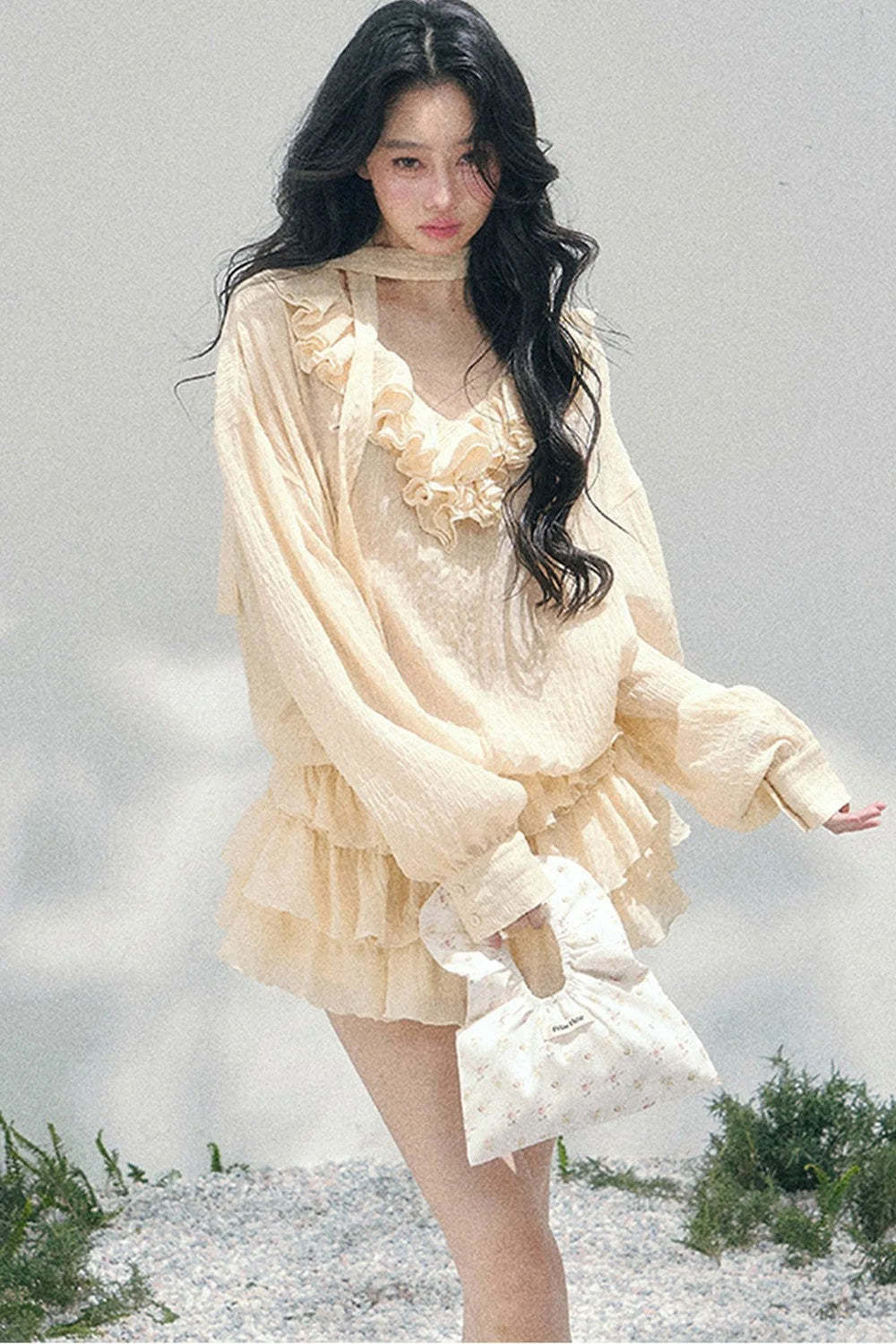 Elegant Ruffled Summer Dress Set
