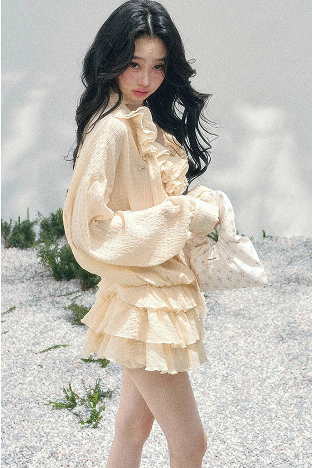 Elegant Ruffled Summer Dress Set