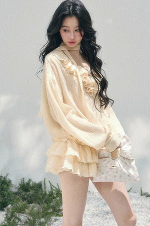 Elegant Ruffled Summer Dress Set