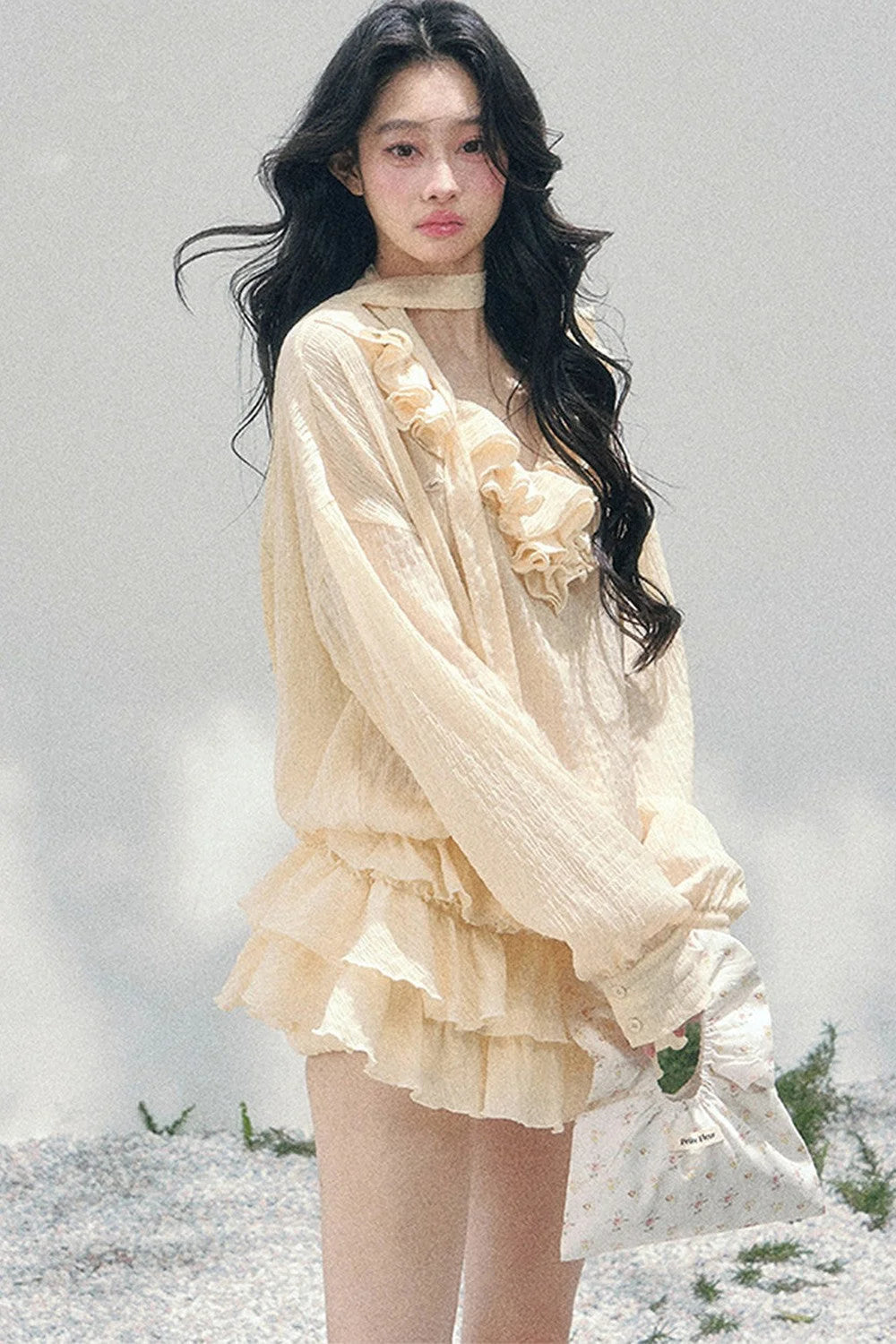 Elegant Ruffled Summer Dress Set