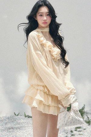 Elegant Ruffled Summer Dress Set