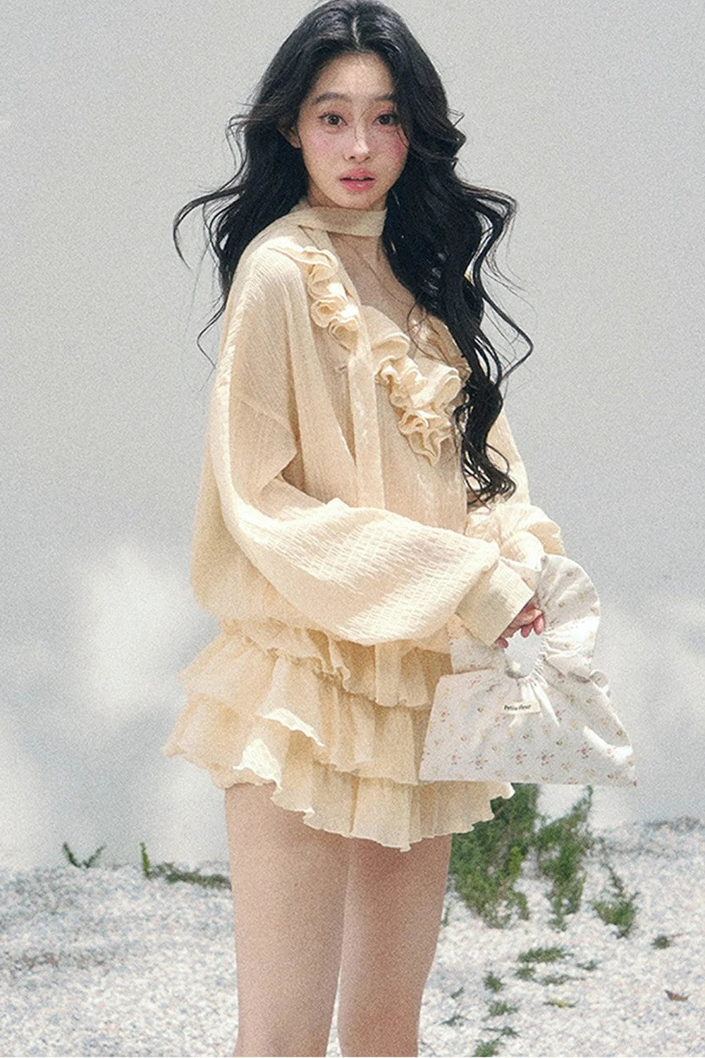 Elegant Ruffled Summer Dress Set