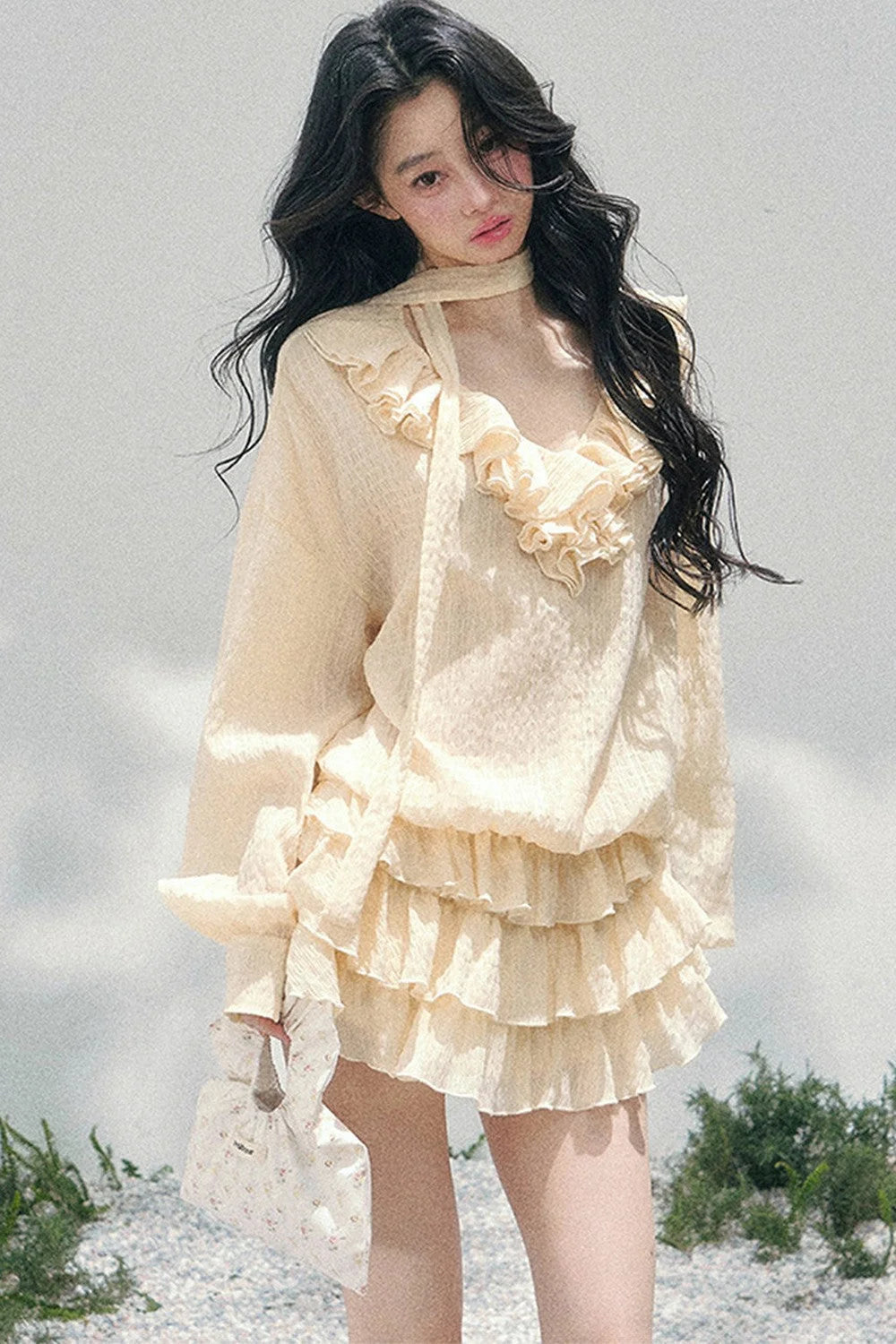 Elegant Ruffled Summer Dress Set