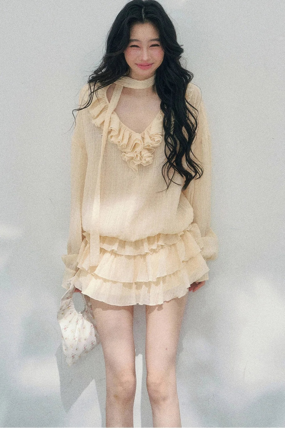 Elegant Ruffled Summer Dress Set