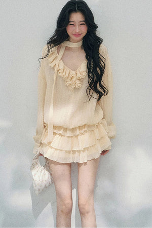 Elegant Ruffled Summer Dress Set