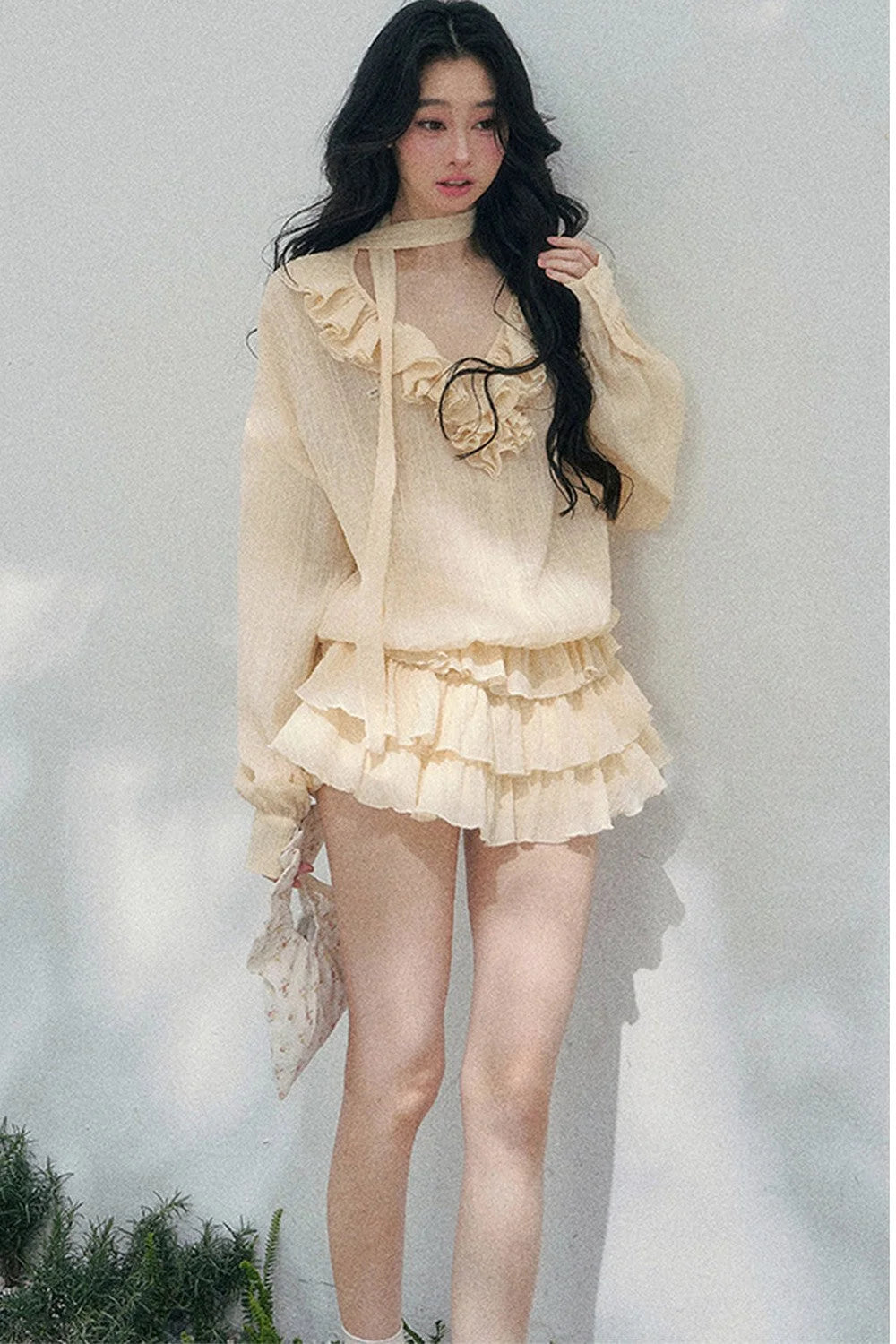 Elegant Ruffled Summer Dress Set