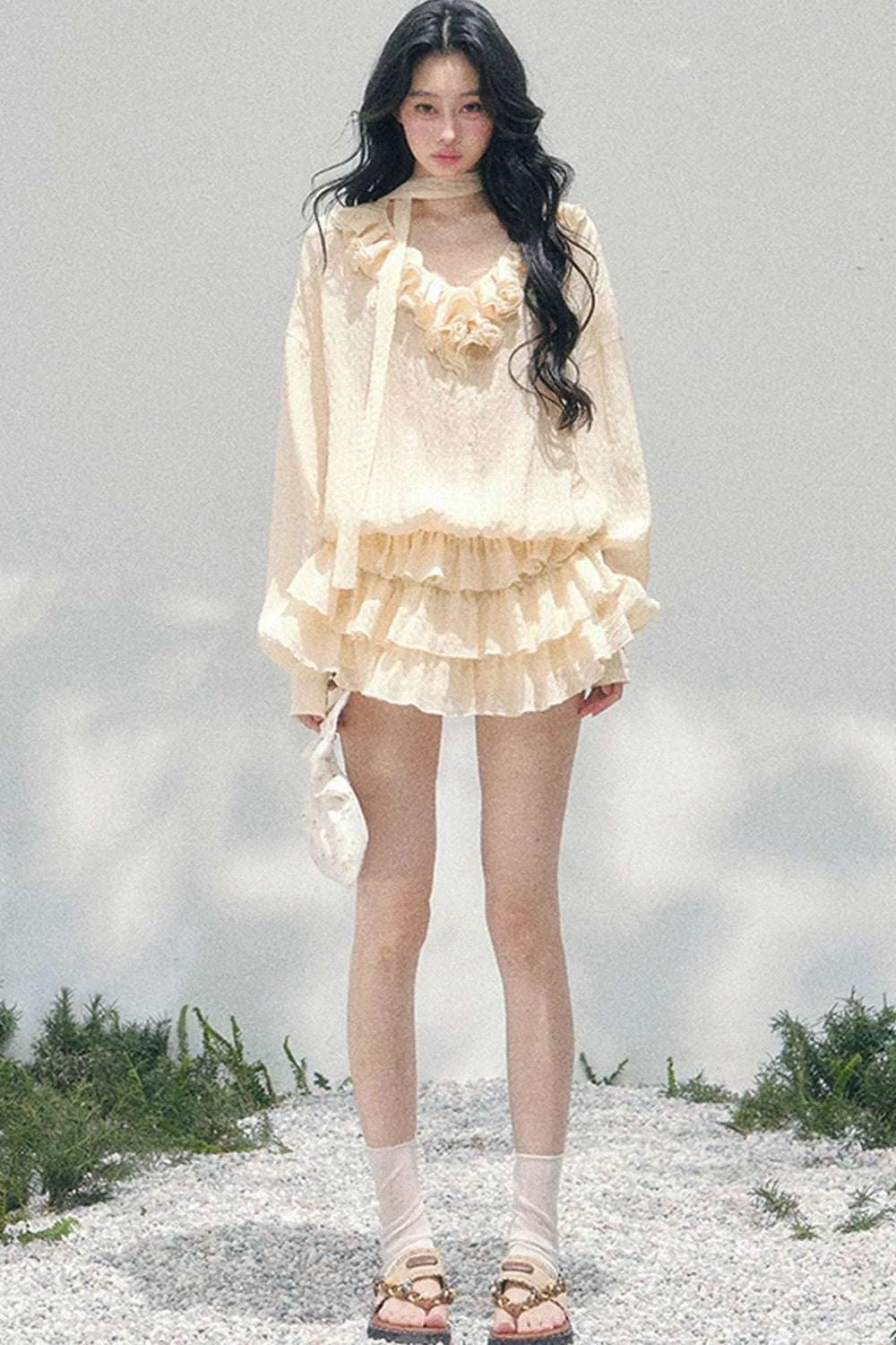 Elegant Ruffled Summer Dress Set