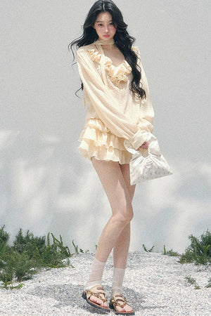 Elegant Ruffled Summer Dress Set