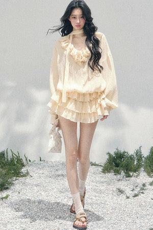 Elegant Ruffled Summer Dress Set