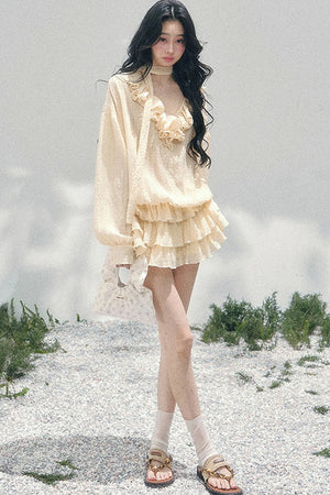 Elegant Ruffled Summer Dress Set