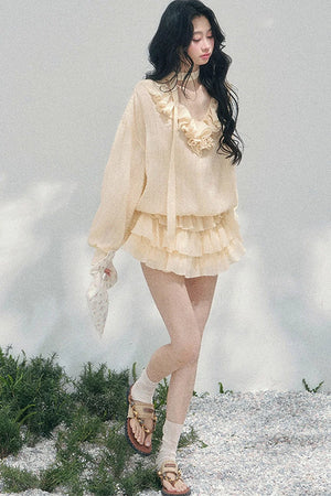 Elegant Ruffled Summer Dress Set