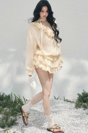Elegant Ruffled Summer Dress Set