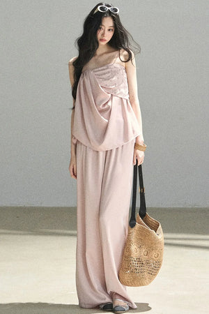 Elegant Satin Two-Piece Set-Up