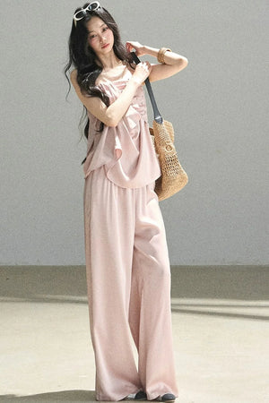 Elegant Satin Two-Piece Set-Up