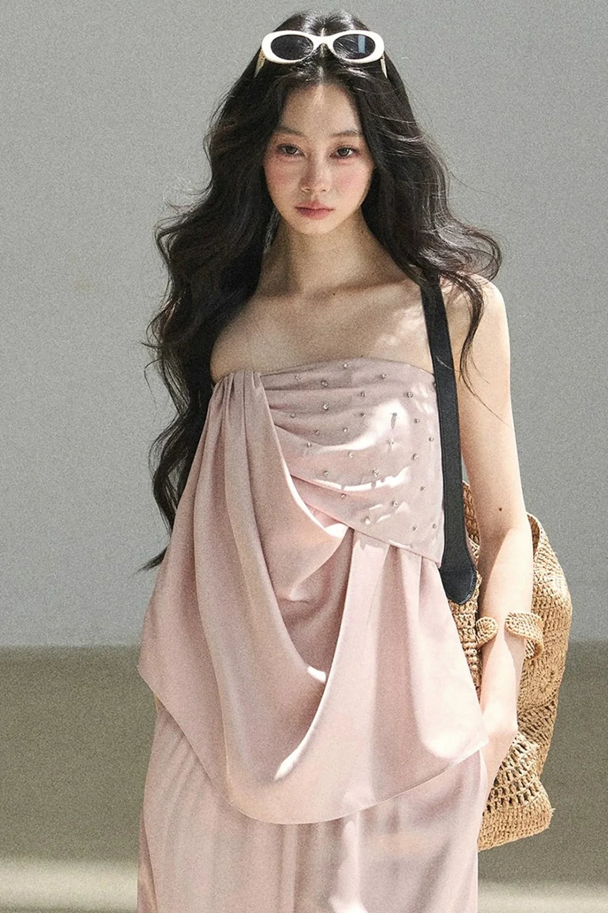 Elegant Satin Two-Piece Set-Up