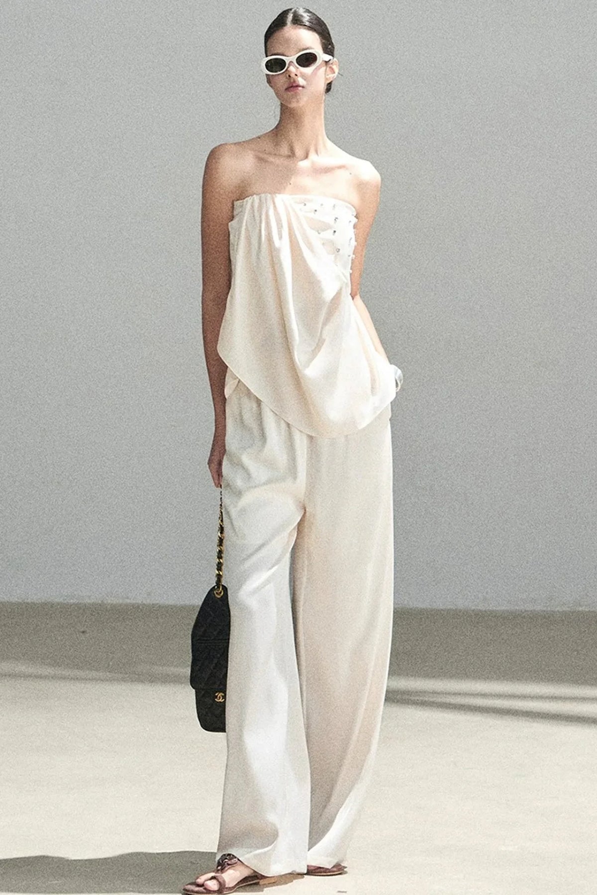 Elegant Satin Two-Piece Set-Up