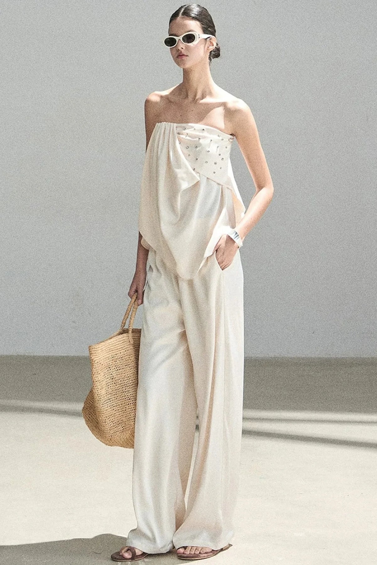 Elegant Satin Two-Piece Set-Up