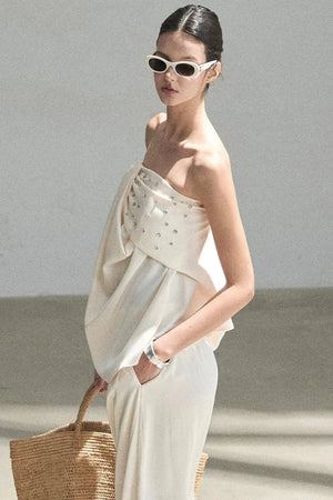 Elegant Satin Two-Piece Set-Up