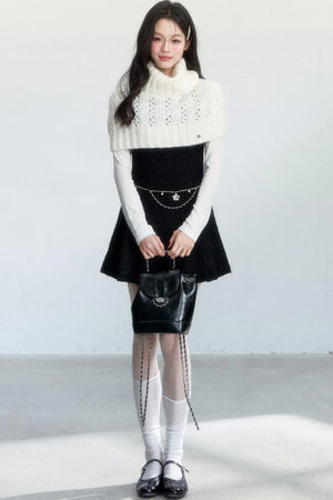 Elegant Tweed Pleated Dress