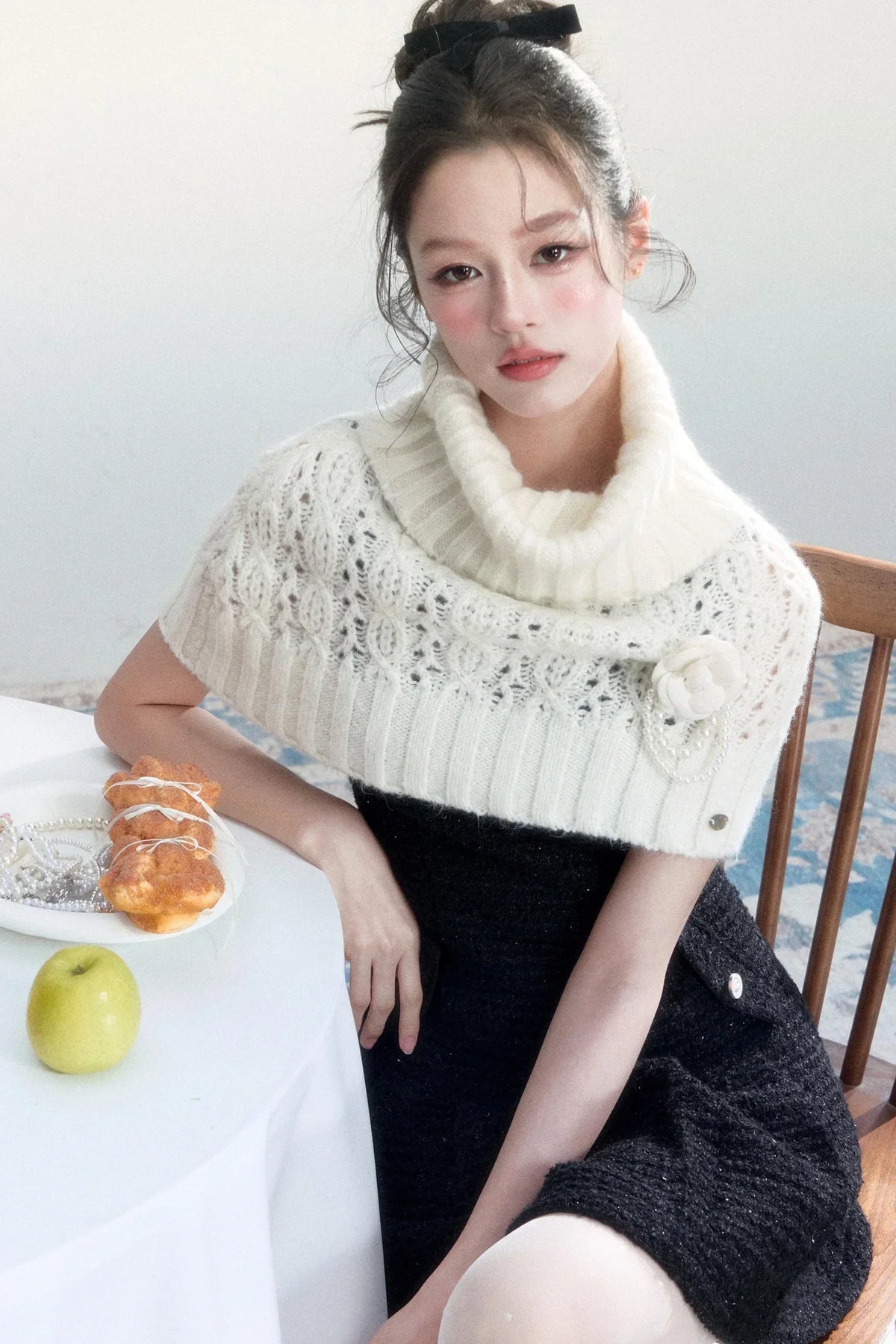 Elegant Tweed Pleated Dress