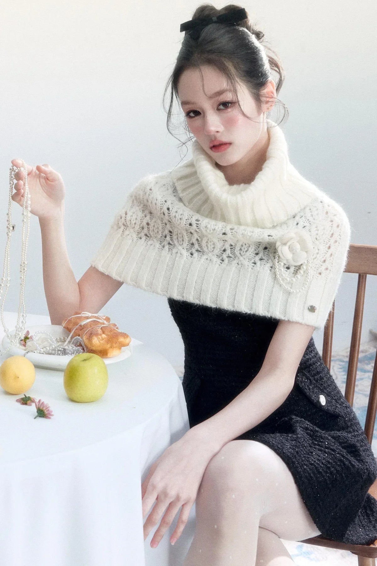 Elegant Tweed Pleated Dress