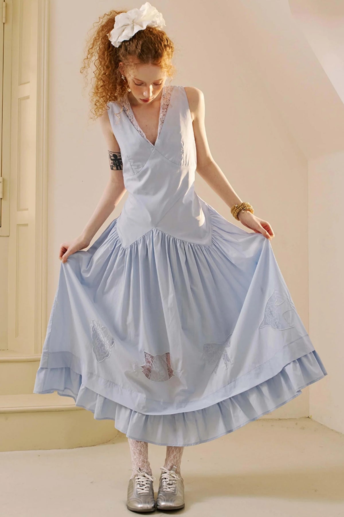 Elegant V-Neck Lace Dress
