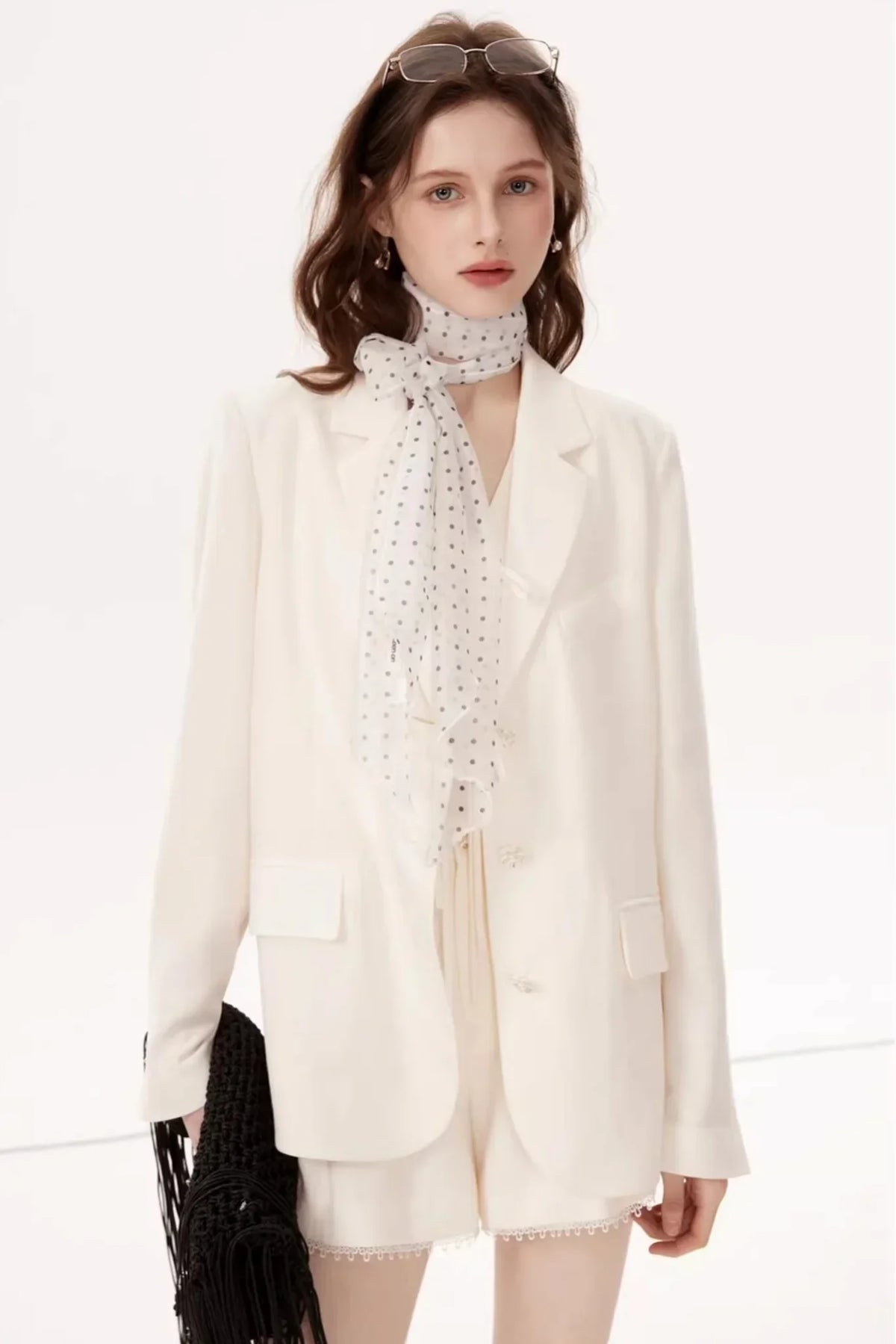 Elegant White Blazer Set-Up
