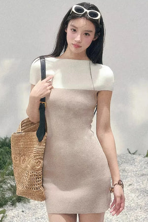 Elegant White Knit Dress