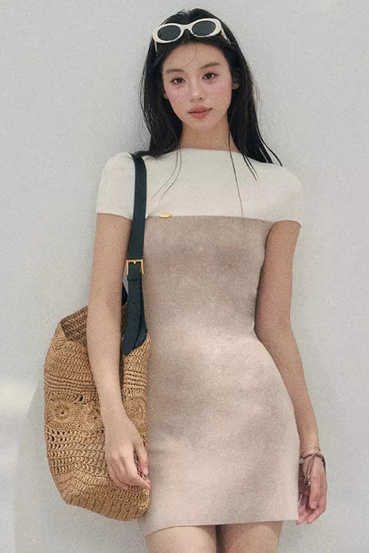 Elegant White Knit Dress
