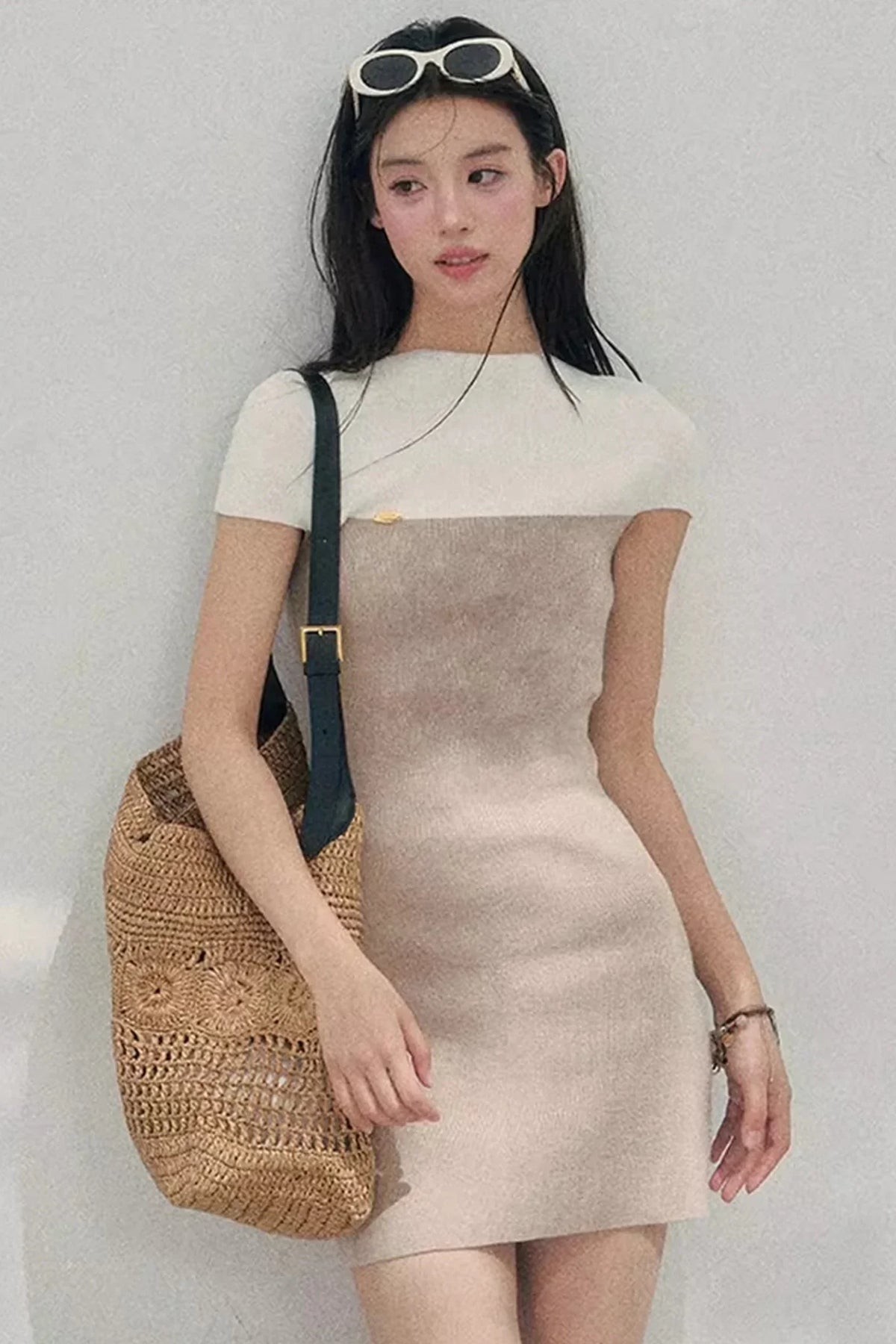 Elegant White Knit Dress