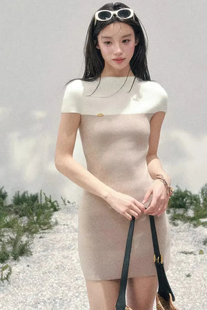 Elegant White Knit Dress