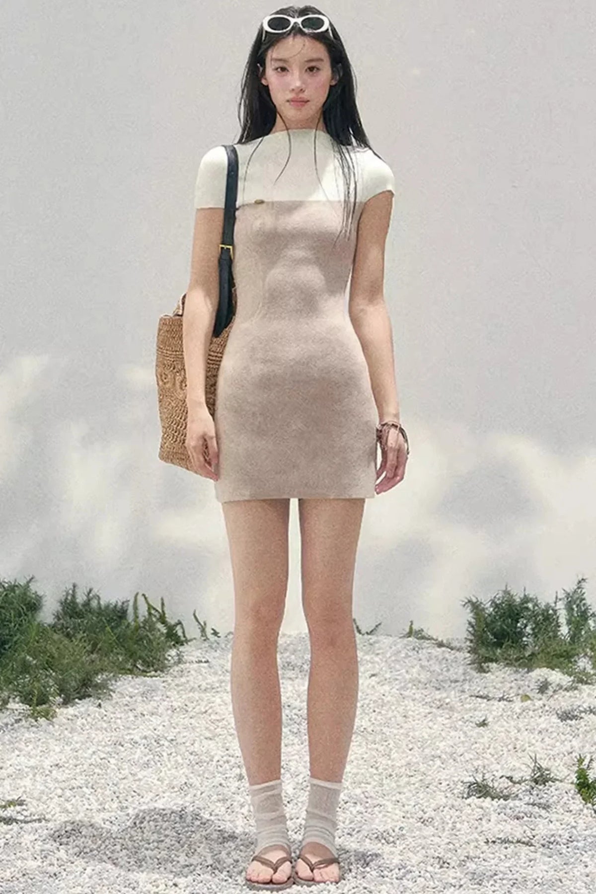 Elegant White Knit Dress