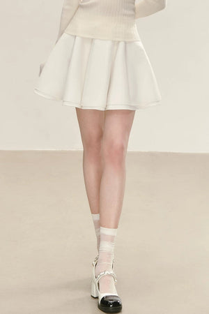 Elegant White Pleated Skirt